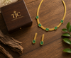 Premium Quality | Monalisa Stone | Chain Choker Set | Mint Color|