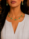 Premium Quality | Monalisa Stone | Chain Choker Set | Mint Color|