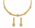 Premium Quality | Monalisa Stone | Chain Choker Set | White Color|