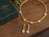 Premium Quality | Monalisa Stone | Chain Choker Set | White Color|