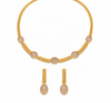 Premium Quality | Monalisa Stone | Chain Choker Set | Peach Color|