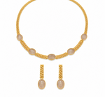 Premium Quality | Monalisa Stone | Chain Choker Set | Peach Color|
