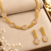 Premium Quality | Monalisa Stone | Chain Choker Set | Peach Color|