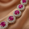 Premium Quality | AD Solitaire Choker Set | Dangler Earrings | Hot Pink Color |