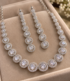 Premium Quality | AD Solitaire Choker Set | Dangler Earrings | White Color |