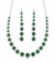 Premium Quality | AD Solitaire Choker Set | Dangler Earrings | Green Color |