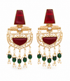 PremiumQuality | Dangler Earrings |Brass | Red Color |