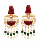 PremiumQuality | Dangler Earrings |Brass | Red Color |
