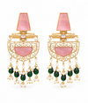 PremiumQuality | Dangler Earrings |Brass | Pink Color |