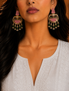 PremiumQuality | Dangler Earrings |Brass | Pink Color |