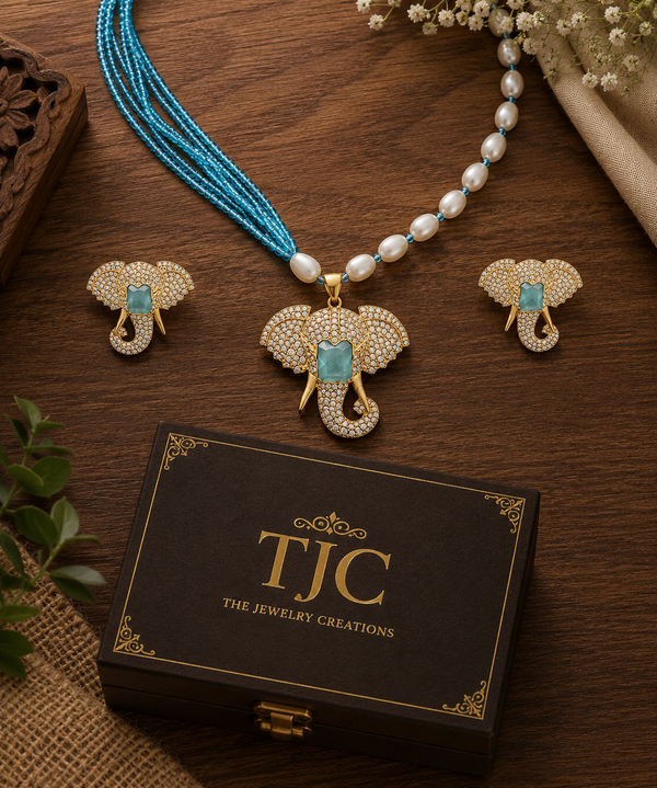 Premium Quality | Elephant Design | Hydro | Necklace Set |