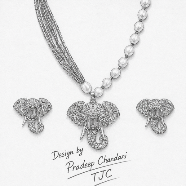 Premium Quality | Elephant Design | Hydro | Necklace Set |