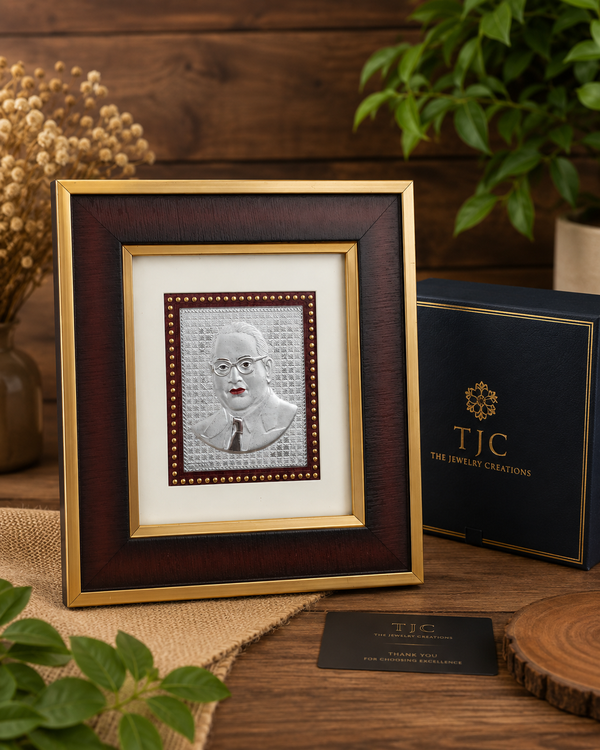 Handmade 925 Silver Plated | Dr. B.R Ambedkar Wall Frame | Cultural Heritage |