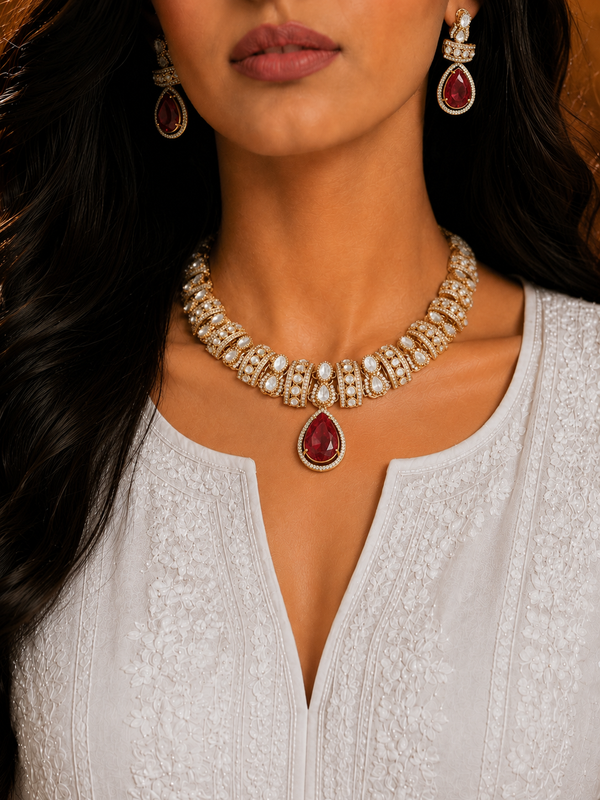 Premium Quality | Doublet Stone | Necklace Set |