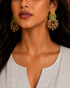 Premium Quality | Dangler Earrings | White Pearls | Mint Color |