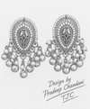 Premium Quality | Studs Earrings | White Pearls | Brass |