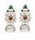 Silver Plated | Jhumka Earrings | Handmade Earrings | Red Color |