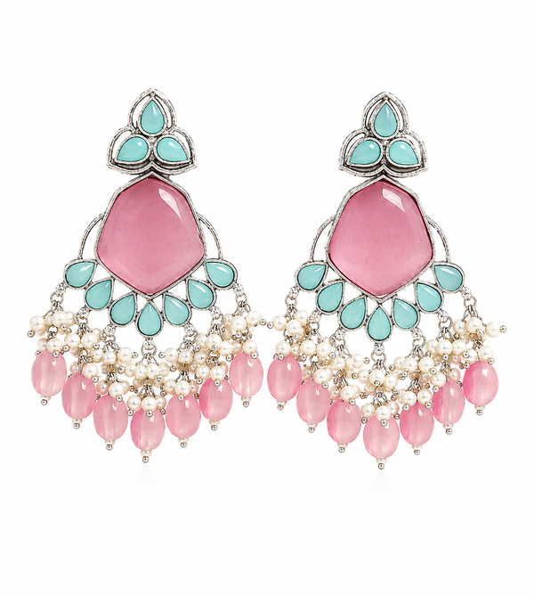 Premium Quality | Yukta Dangler Earrings | Pink Color |