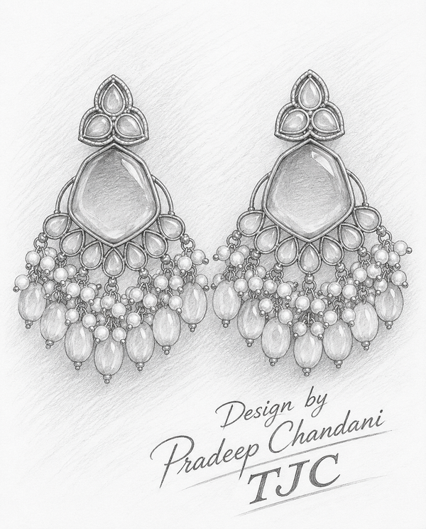 Premium Quality | Yukta Dangler Earrings | Pink Color |