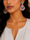 Premium Quality | Yukta Dangler Earrings | Pink Color |
