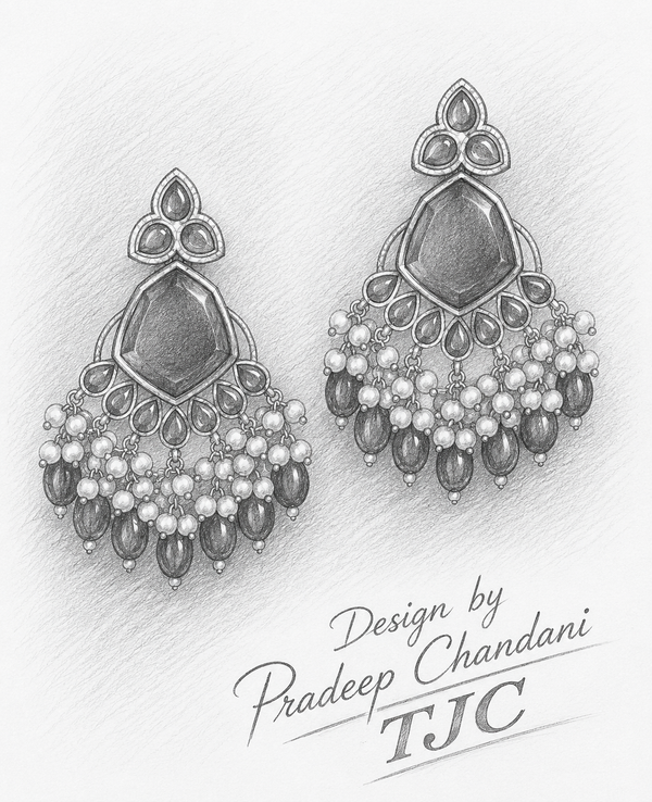 Premium Quality | Yukta Dangler Earrings | Red Color |