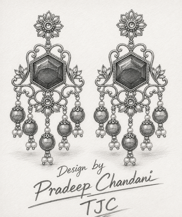 Premium Quality | Monalisa Stone | Dangler Earrings| Green Color |
