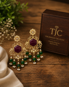 Premium Quality | Monalisa Stone | Dangler Earrings| Red Color |