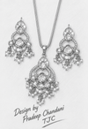 Premium Quality |Italian Meenakari | Moissanite Pendant Set | White Color |