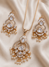 Premium Quality |Italian Meenakari | Moissanite Pendant Set | White Color |