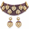 Premium Quality | Moissanite Detailing | Choker Set | Amethyst Color |
