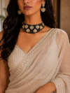 Premium Quality | Moissanite Detailing | Choker Set | Blue Color |