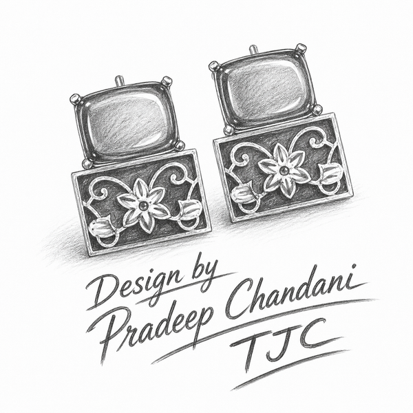 Premium Quality | Studs Earrings | Monalisa Stone | Red Color |
