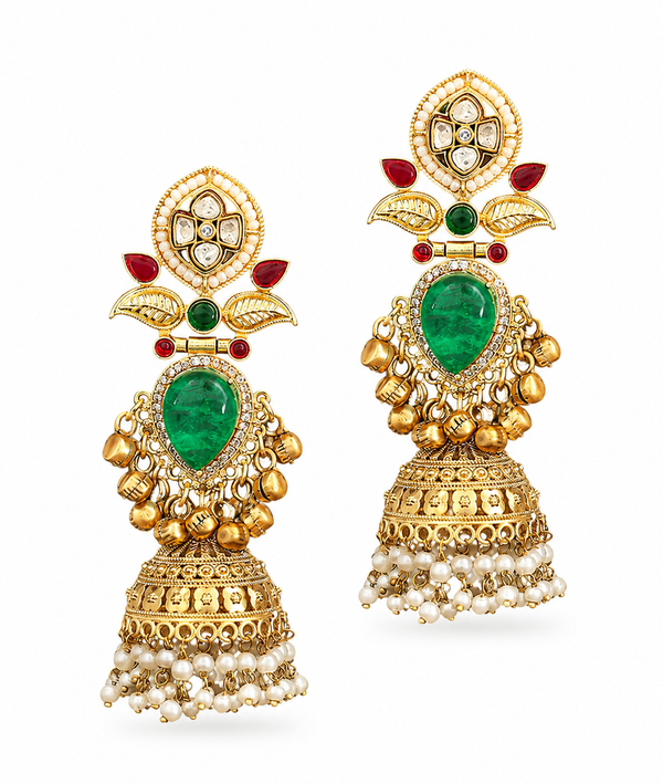 Premium Quality | Brass | Jhumki Earrings | Gold Plated |
