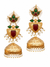 Premium Quality | Jhumki Earrings | White Pearls | Red Color |