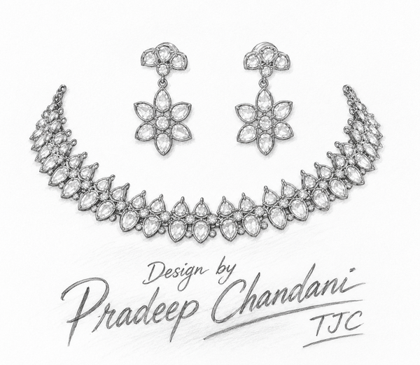 Premium Quality IMoissanite Choker Necklace Set I Elegant Jewelry I