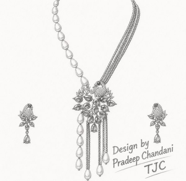 Premium Quality I American Diamond I Necklace Set With Earrings I
