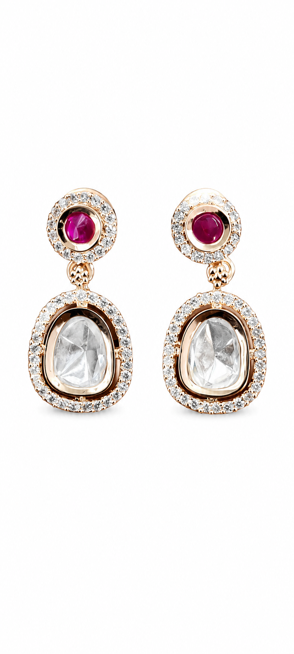 Premium Quality | Ruby Inspired Stone | Earrings |