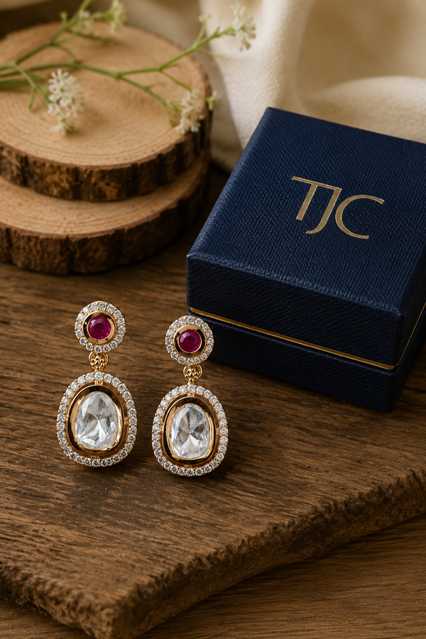 Premium Quality | Ruby Inspired Stone | Earrings |