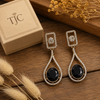 Premium Quality | Monalisa Stone | Earrings | Black Color |
