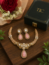 Premium Quality | Doublet Stone | Moissanite Detailing | Choker Sets | Pink Color |