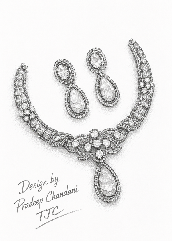 Premium Quality | Doublet Stone | Moissanite Detailing | Choker Sets | Pink Color |