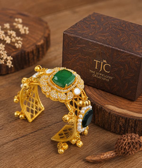 Premium Quality | Doublet Stone | Bangles| Green Color |