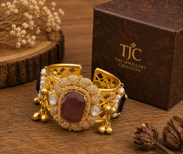 Premium Quality | Doublet Stone | Bangles| Amethyst Color |