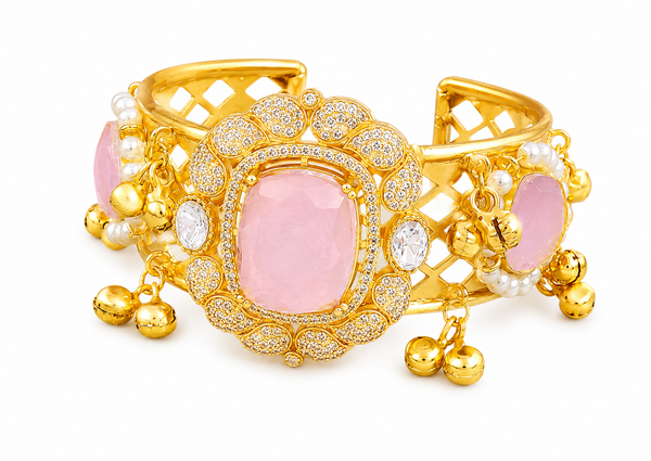 Premium Quality | Doublet Stone | Bangles| Pink Color |