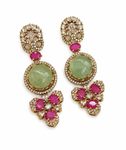 Premium Quality | Monalisa Stone | Earrings| Mint Color |