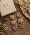 Premium Quality | Monalisa Stone | Earrings| Mint Color |