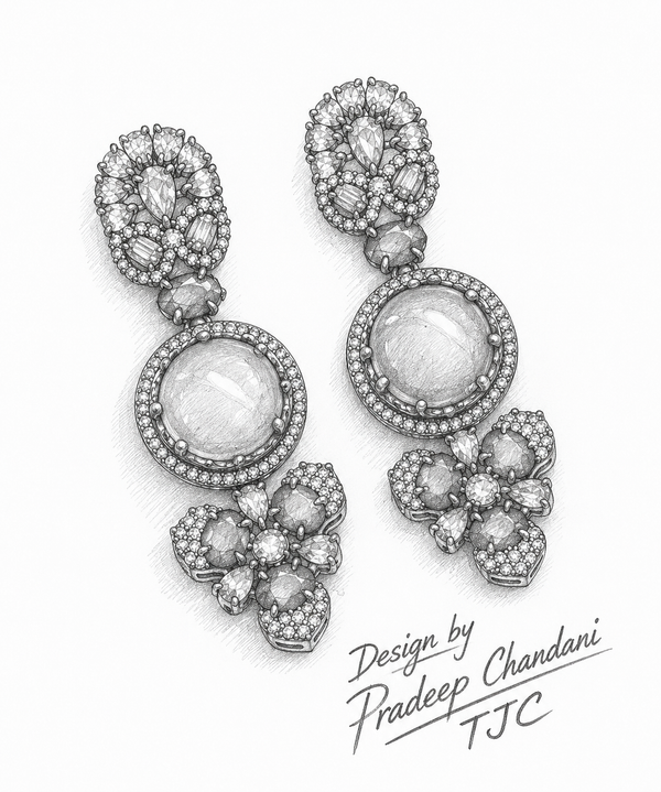 Premium Quality | Monalisa Stone | Earrings| Mint Color |