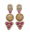 Premium Quality | Monalisa Stone | Earrings| Peach Color |