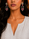Premium Quality | Monalisa Stone | Earrings| Black Color |