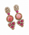 Premium Quality | Monalisa Stone | Earrings| Pink Color |